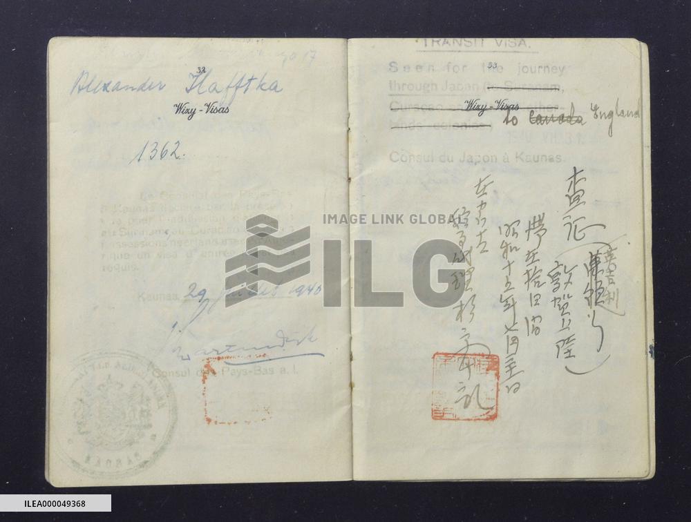 Original visa by "Japan's Schindler" shown to media
