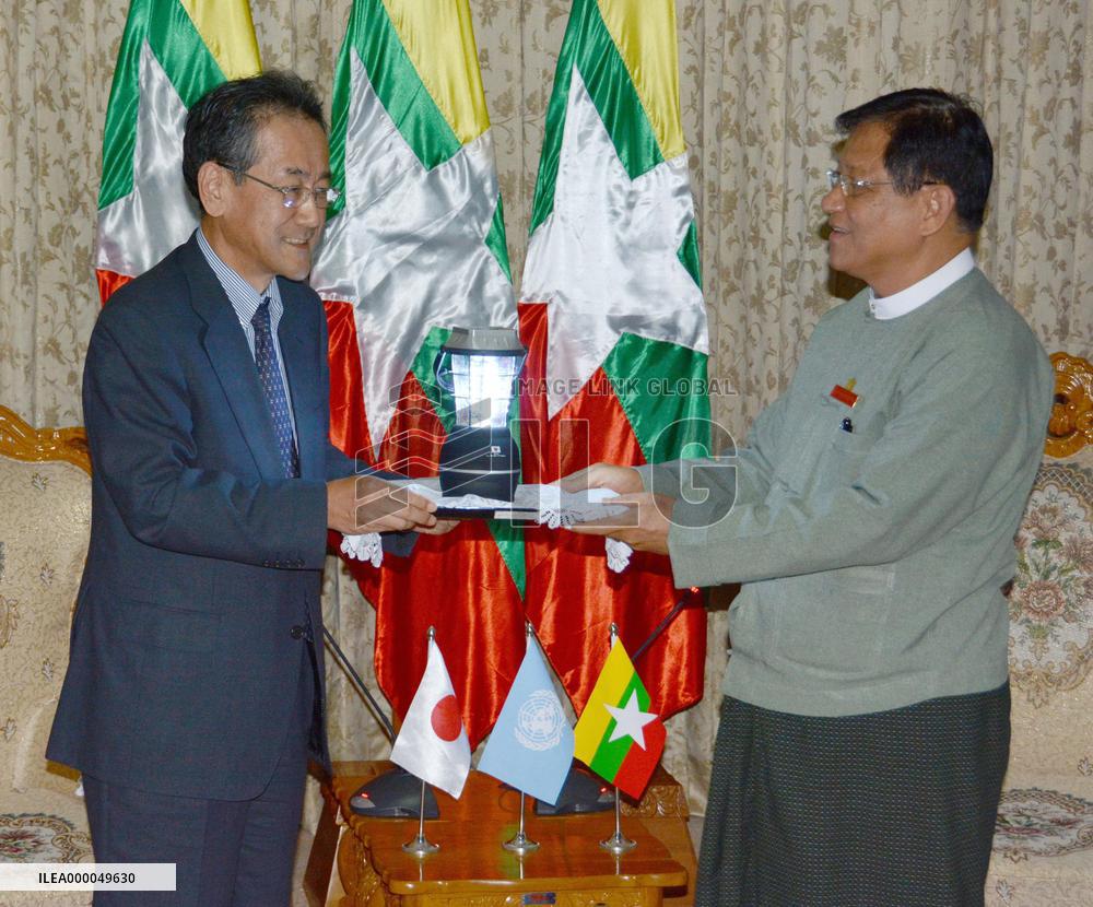 Japan donates solar lamps for Myanmar polling stations ahead of election