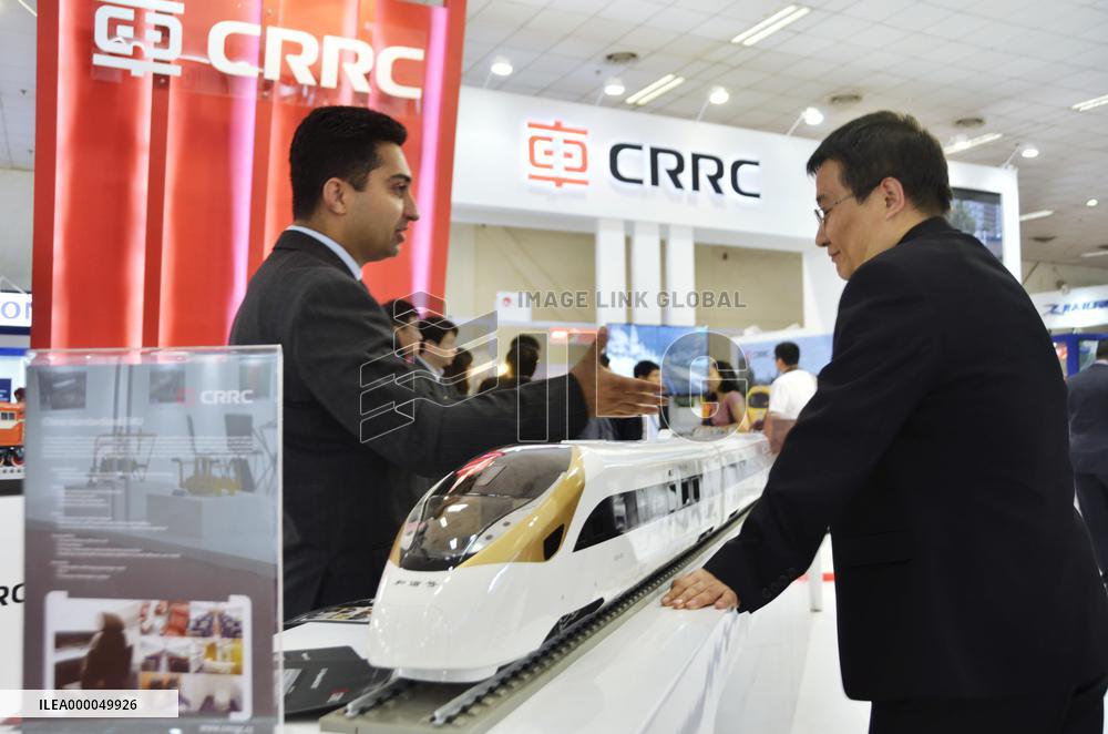 Chinese rolling stock maker displays high-speed train model at New Delhi fair