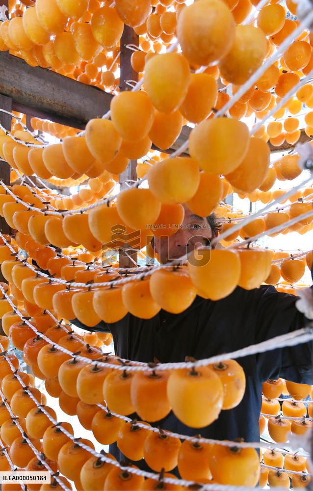 Fukushima farmer makes dried persimmons