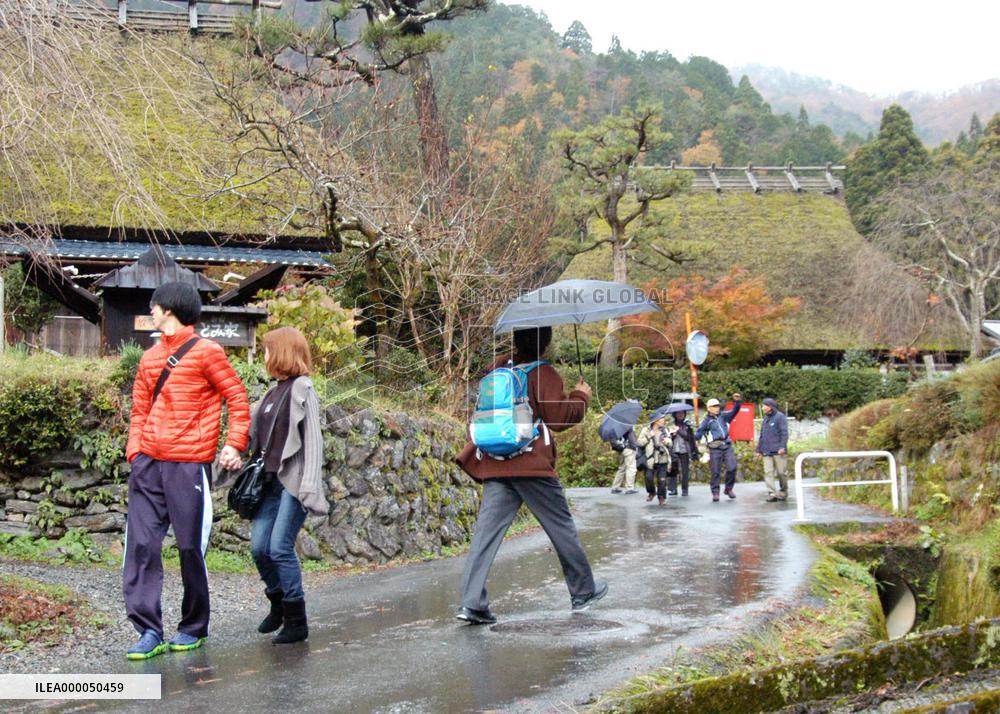 Asian tourists flocking to small Kyoto town with old farmhouses