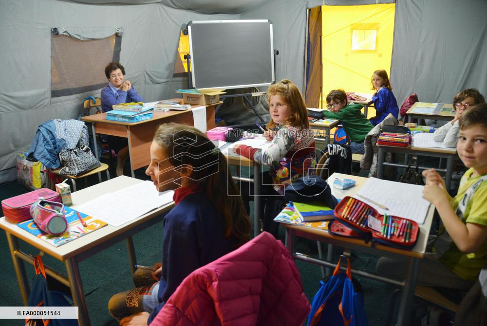 Quake-damaged area in central Italy