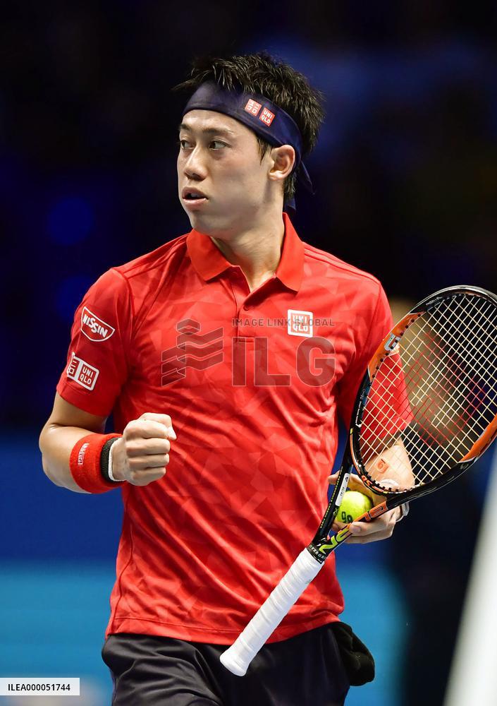 Tennis: Nishikori off to winning start at ATP World Tour Finals