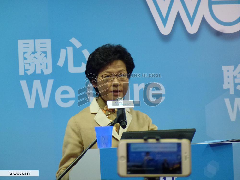 H.K. leadership race hopeful Lam unveils election platform