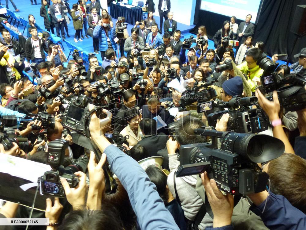 H.K. leadership race hopeful Lam unveils election platform