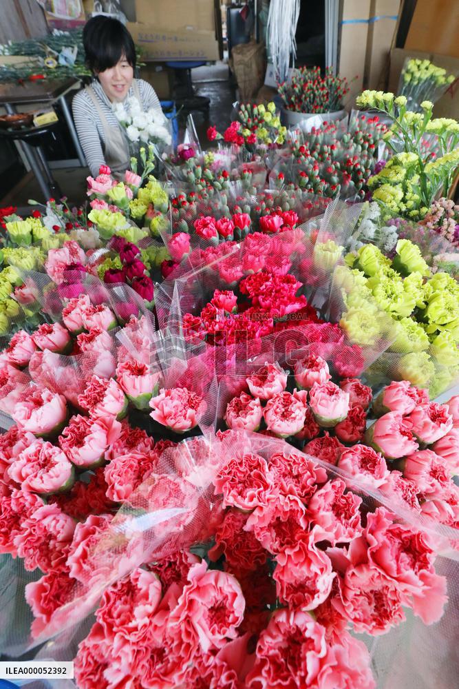 CORRECTED: Carnations being prepared for Mother's Day