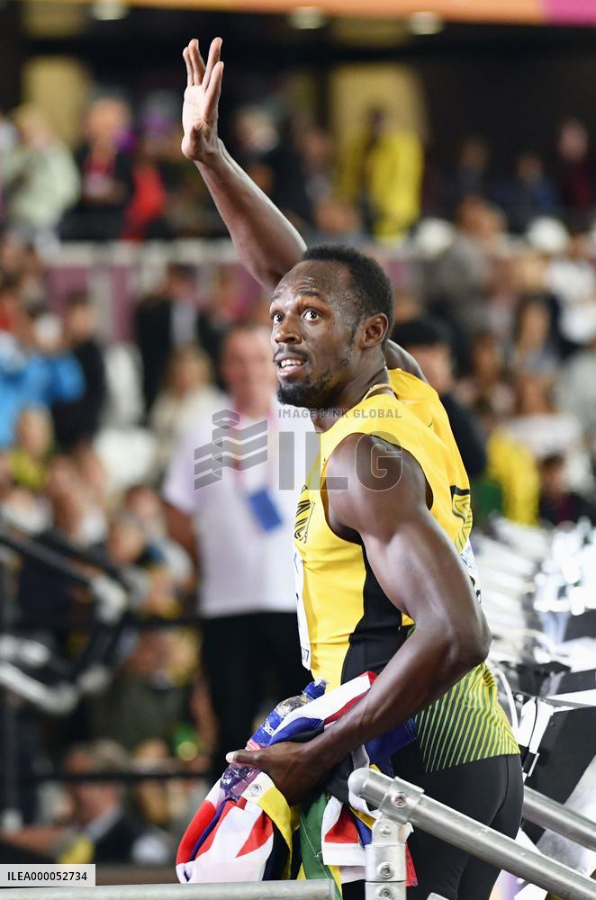 Bolt finishes 3rd in men's 100-meter final at world championships