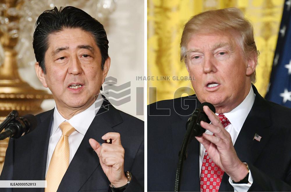 Abe, Trump agree to raise pressure on N. Korea