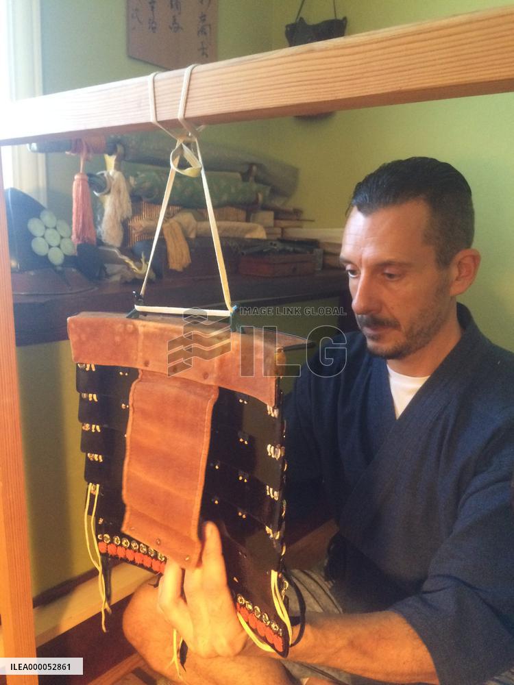 Japanese armor returns to life in suburban British home