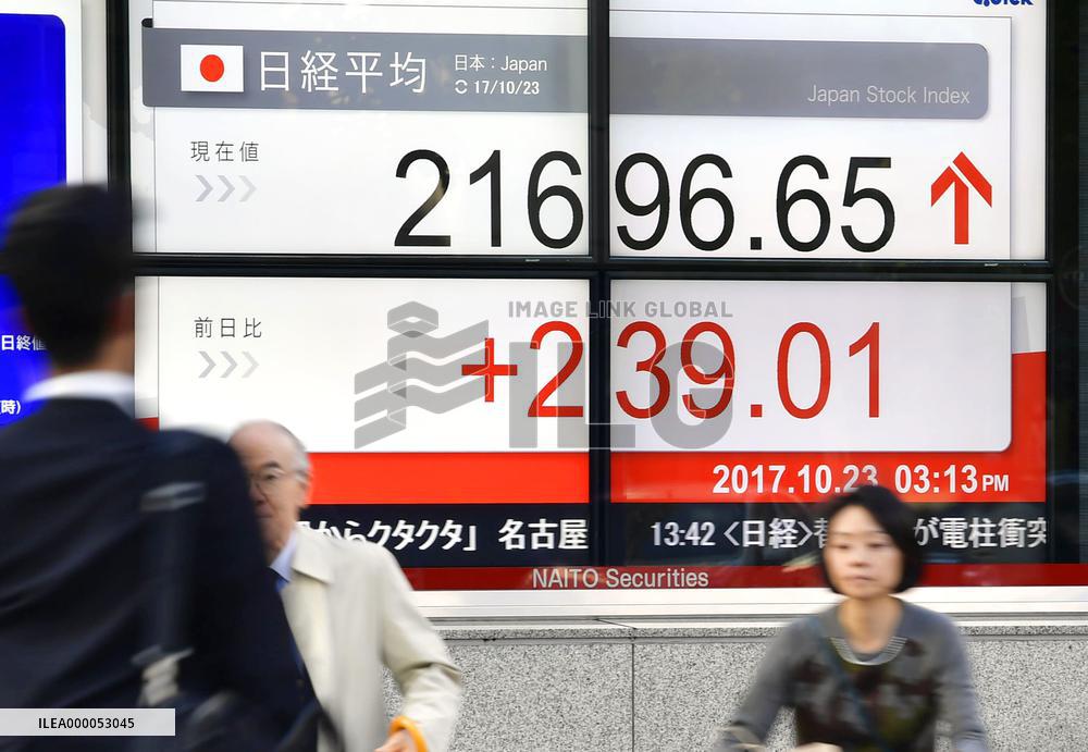 Tokyo stocks log record 15th consecutive day of gains