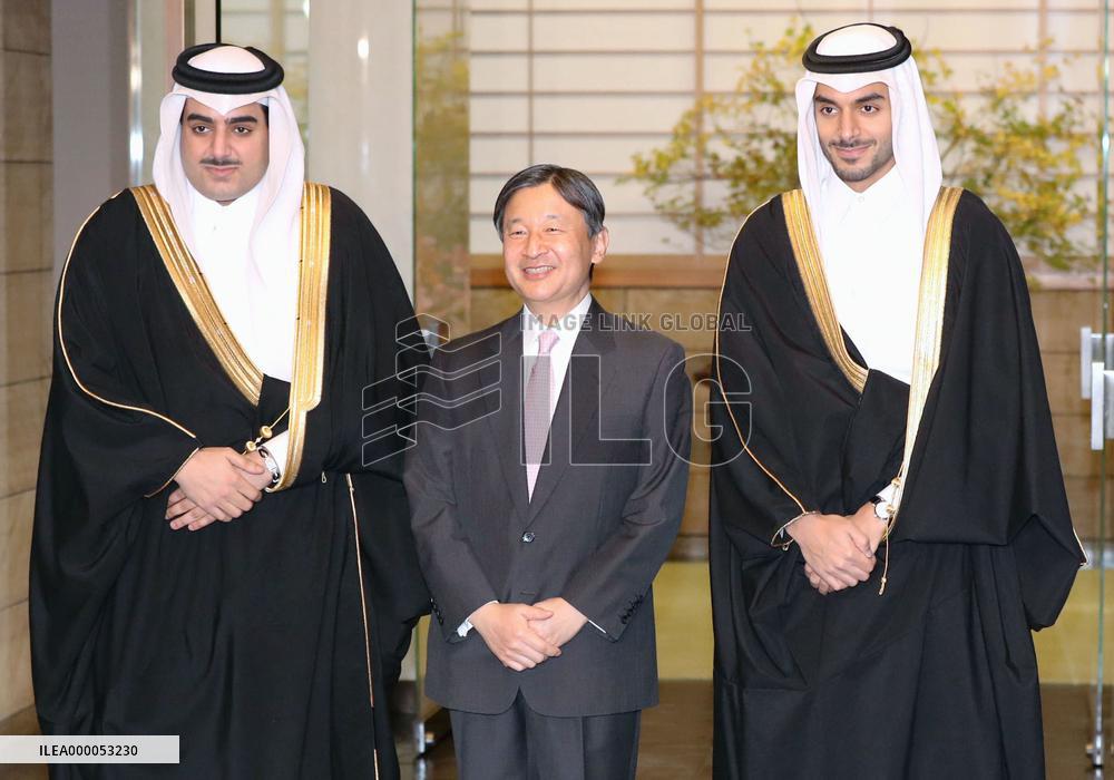Japanese crown prince meets with Qatari royal family members