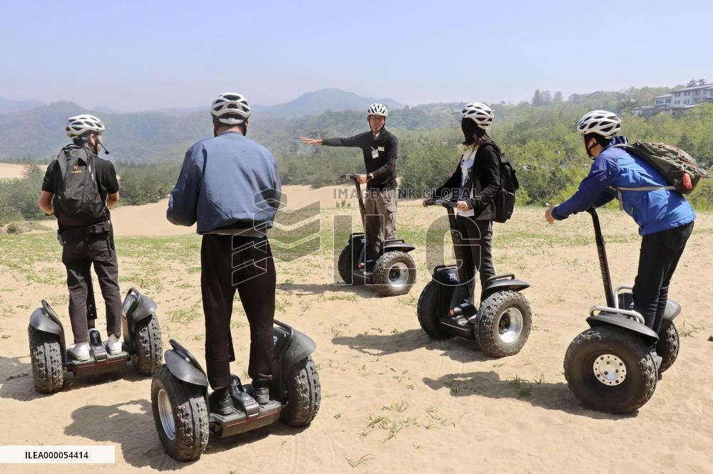 Segway tour at sand dunes in Japan