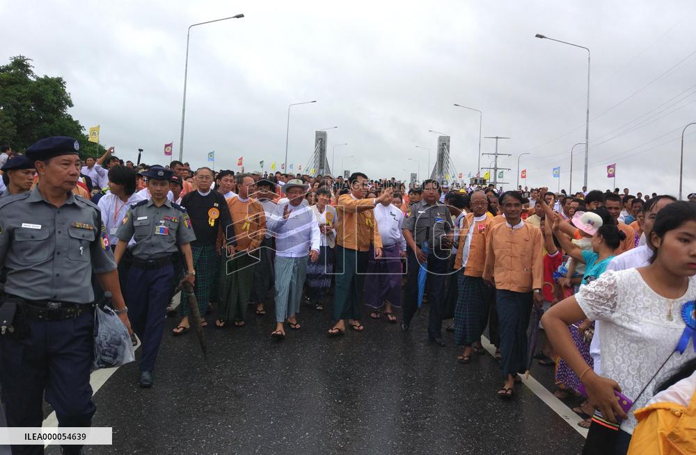 Japanese-funded bridge to ease traffic congestion opens in Yangon