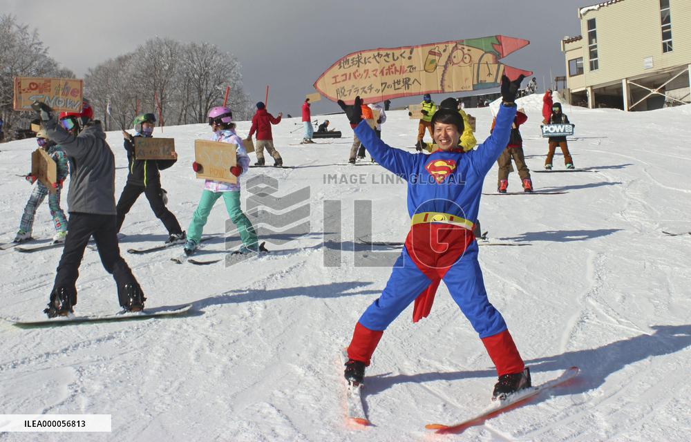 CORRECTED: Climate rally in central Japan ski resort