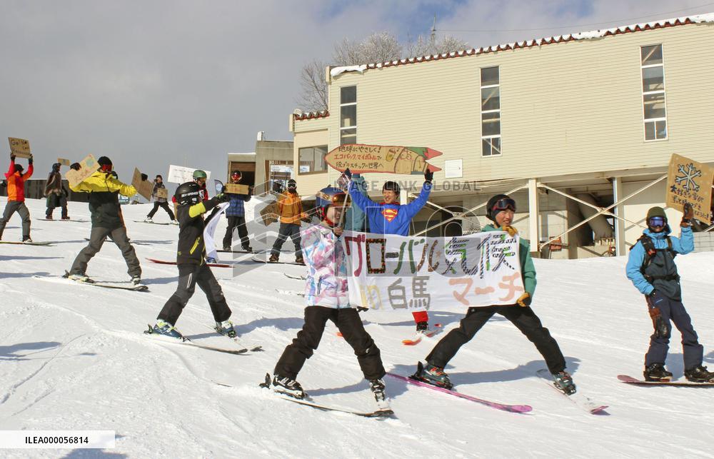CORRECTED: Climate rally in central Japan ski resort