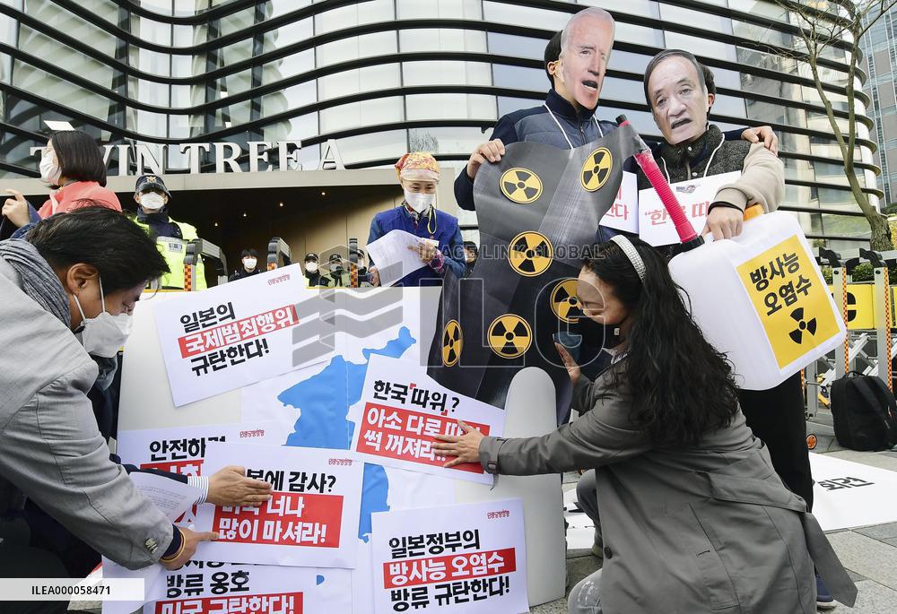 Seoul protest over Japan's decision to release water from Fukushima plant into sea