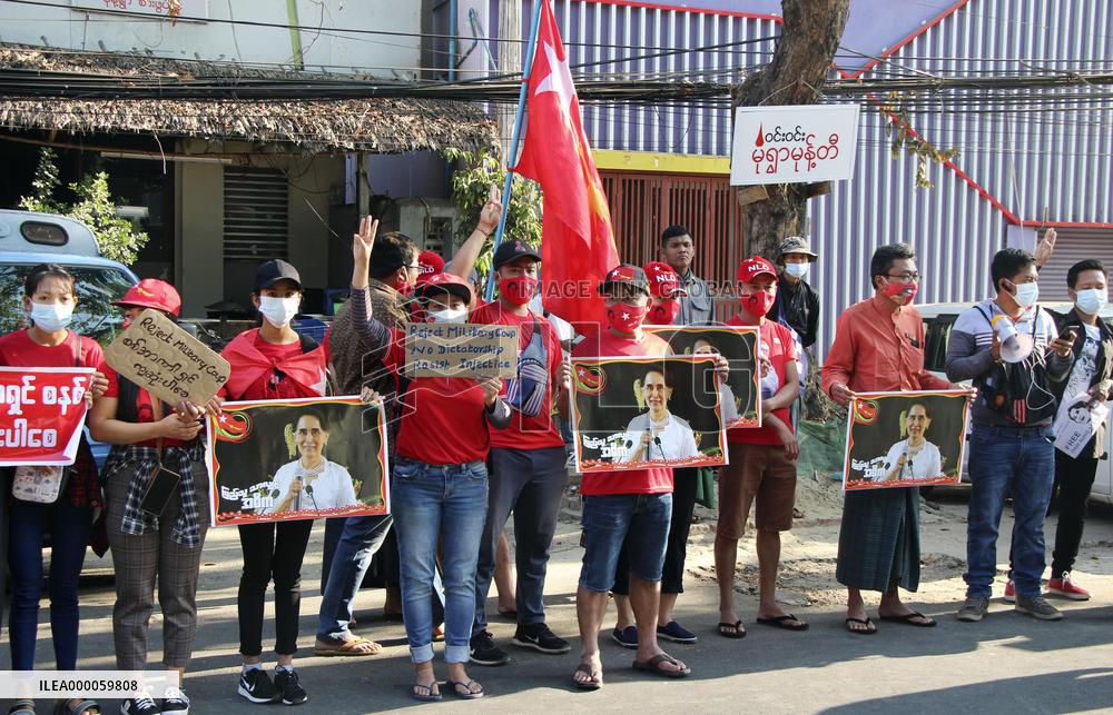 Protest against military coup in Myanmar