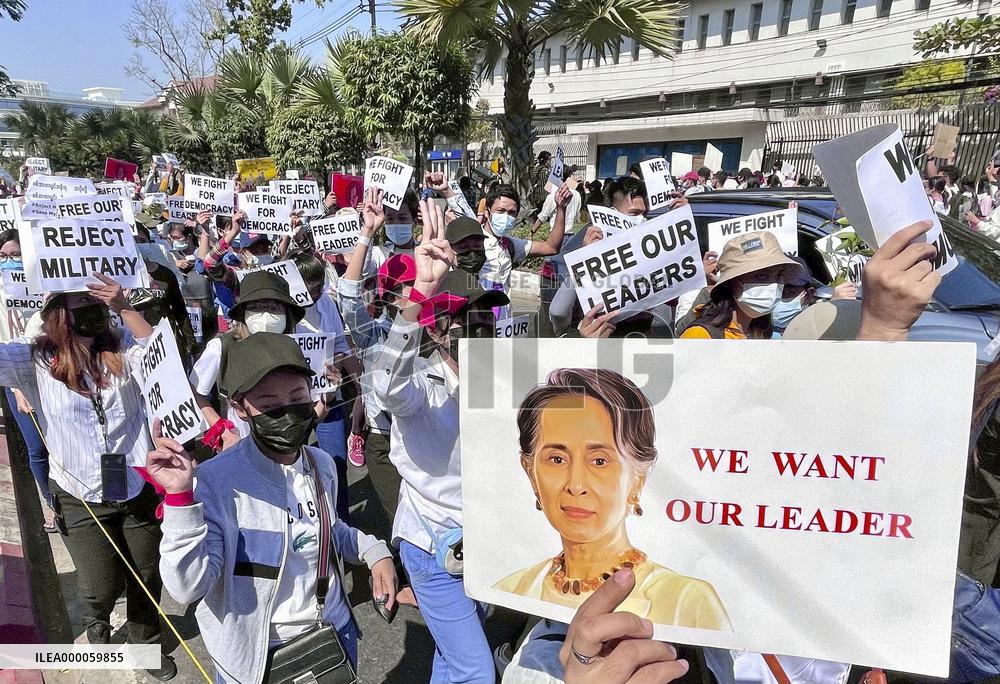 Protest against military coup in Myanmar