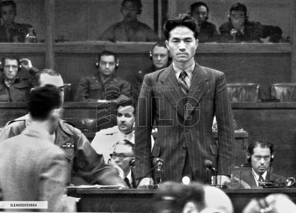 Ex-Imperial Japanese Army officer Sejima at Tokyo tribunal