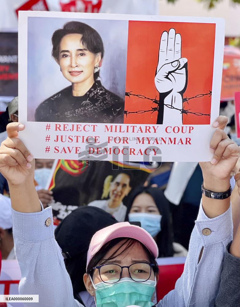 Protest against military coup in Myanmar