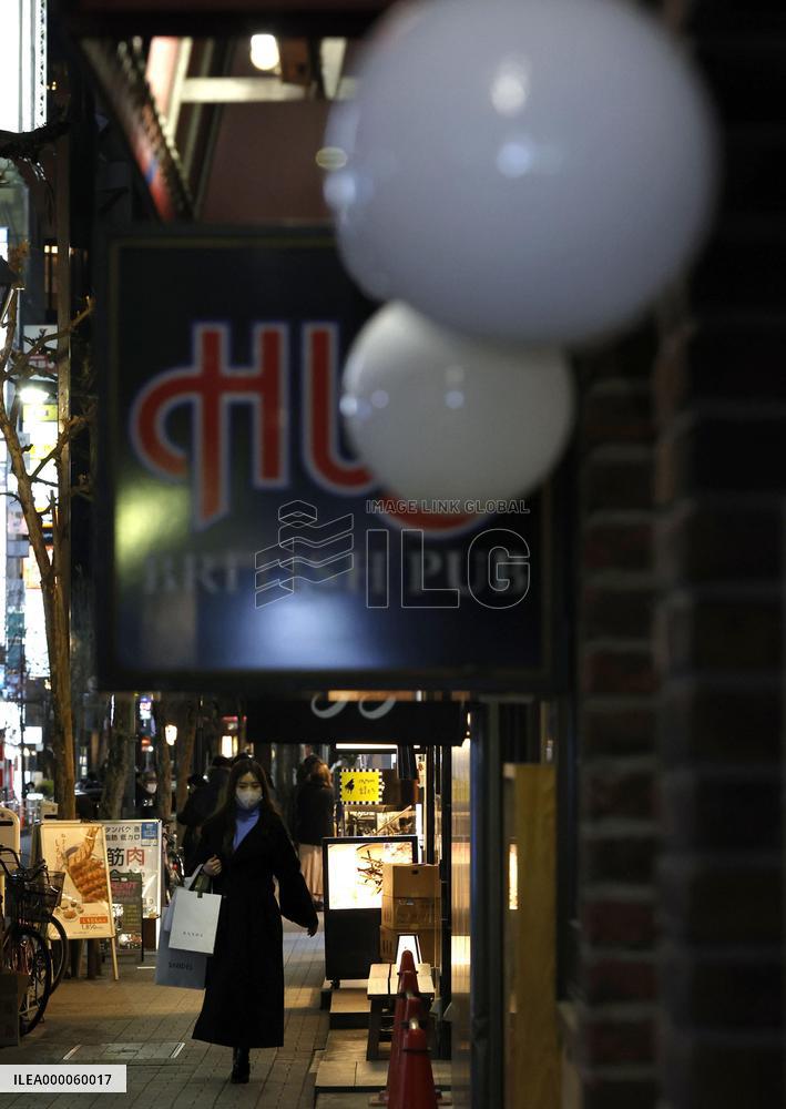 Quiet nightlife area in Tokyo