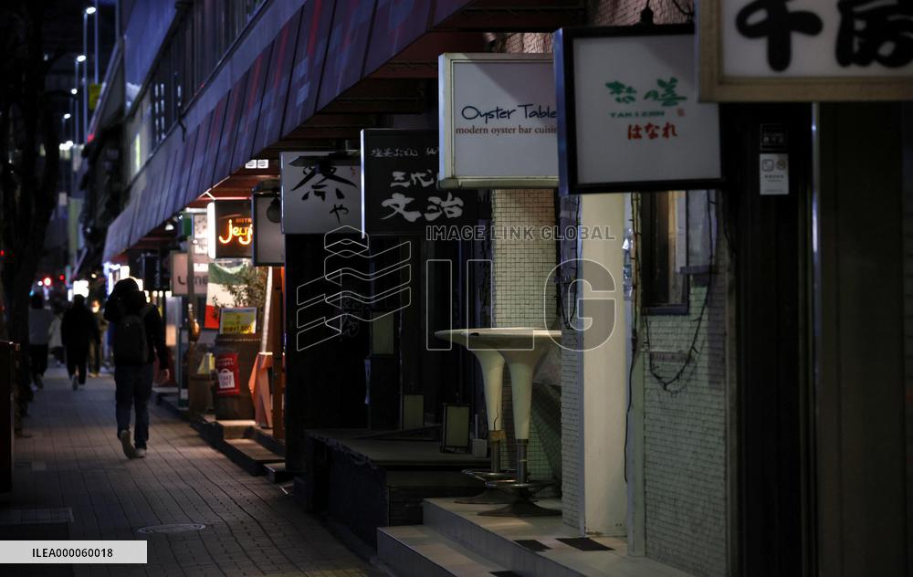 Quiet nightlife area in Tokyo