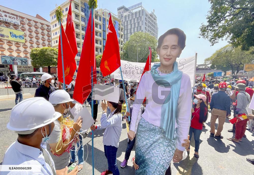 Protest against military coup in Myanmar