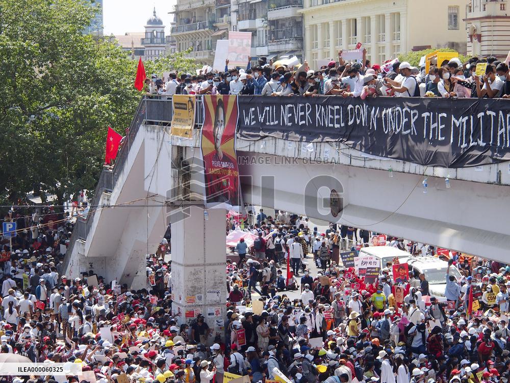 Protest against military coup in Myanmar