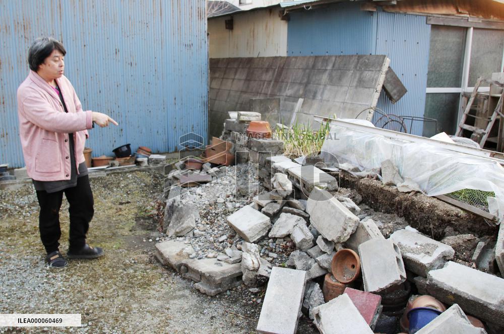 Aftermath of strong quake in northeastern Japan