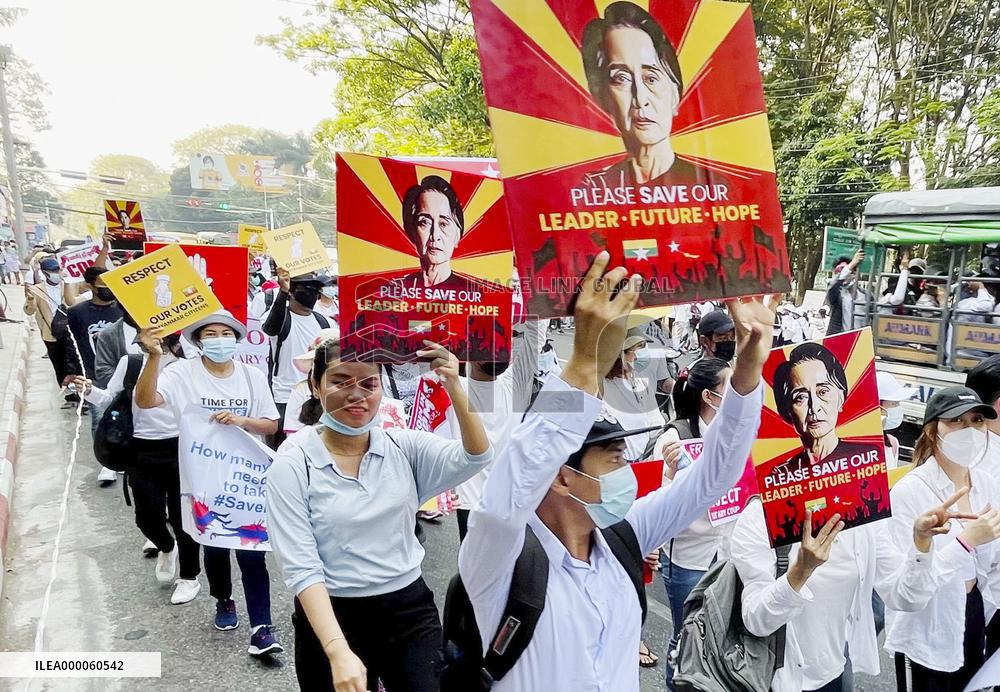 Protest against military coup in Myanmar