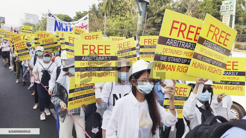 Protest against military coup in Myanmar