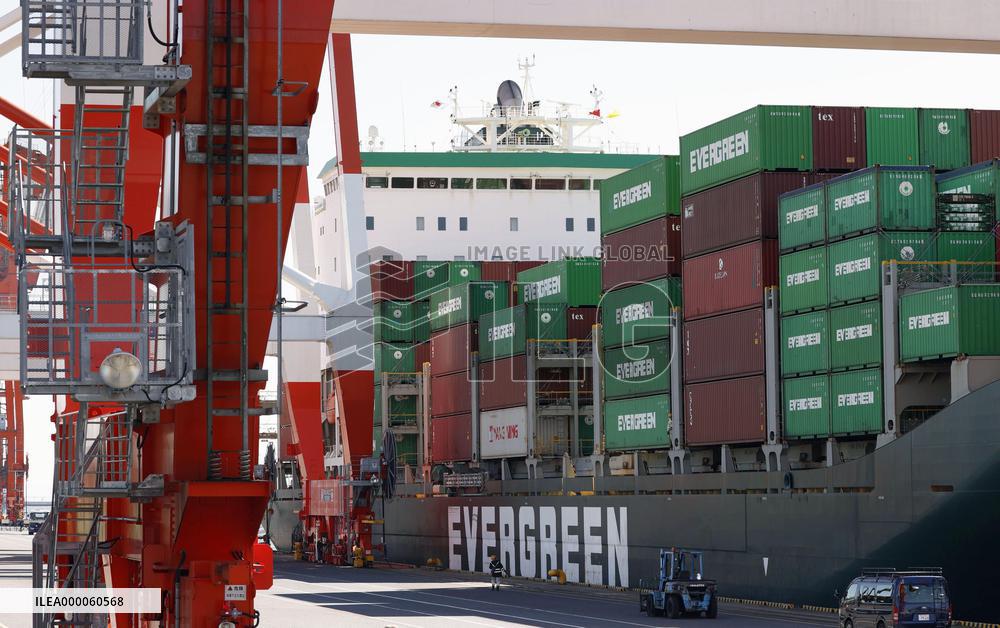 Containers at Tokyo port