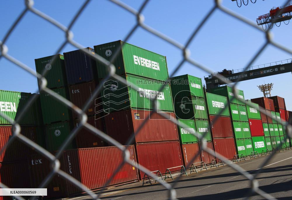 Containers at Tokyo port