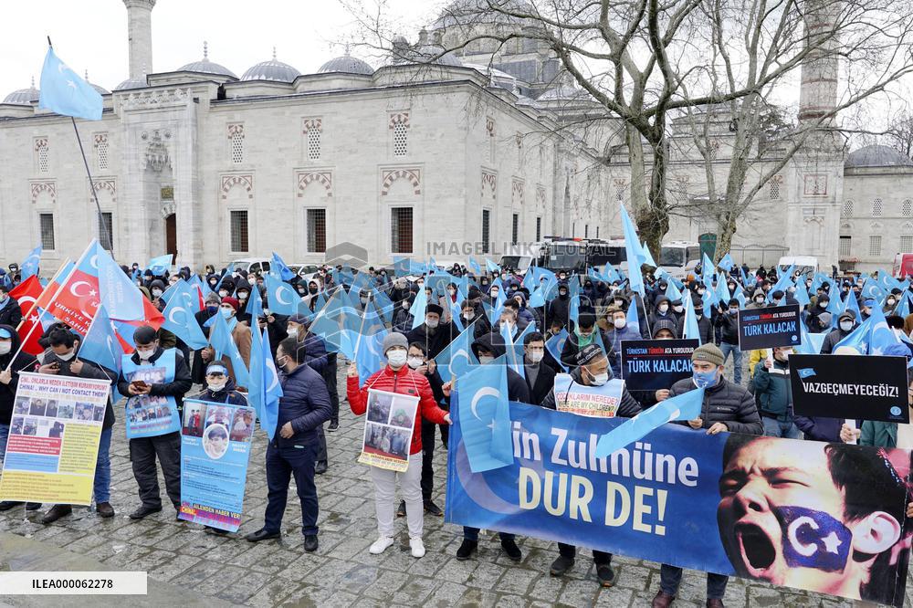 Uighurs in Turkey protest against China