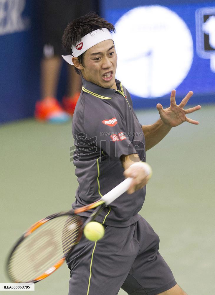 Nishikori labors into Memphis semifinals