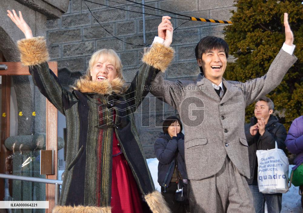 Filming of NHK's television drama series "Massan" ends