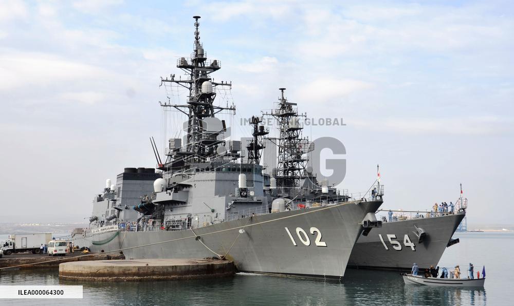 SDF ships moored at Djibouti port on antipiracy mission