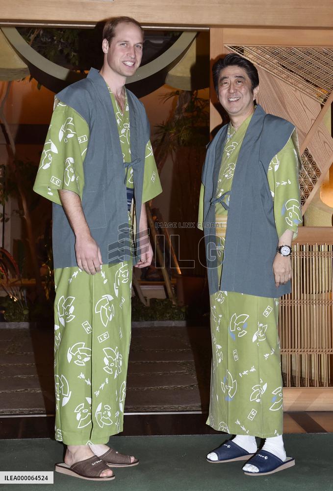 Britain's Prince William visits Fukushima with Abe