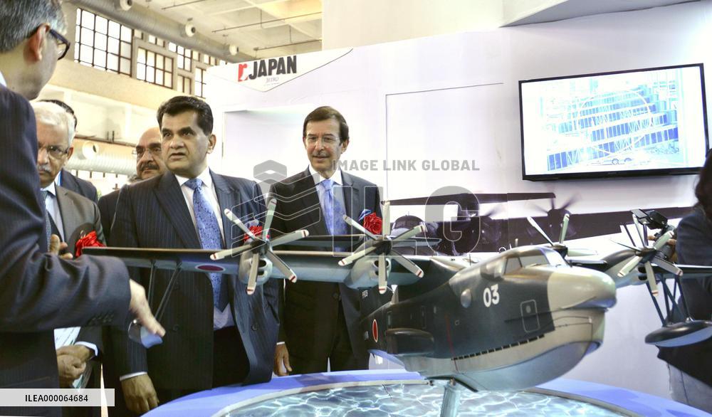 Model of Japanese rescue flying boat on show at Indian fair