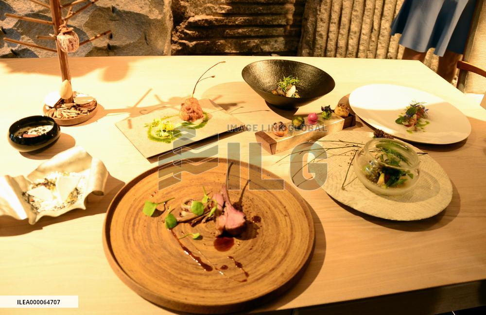 Course meal featuring food from mountains in Toyama Pref.