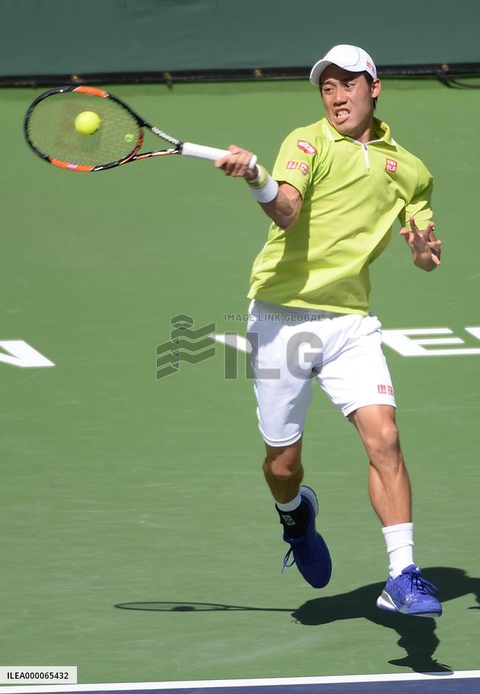 Japan's Nishikori wins 2nd-round match at BNP Paribas tennis