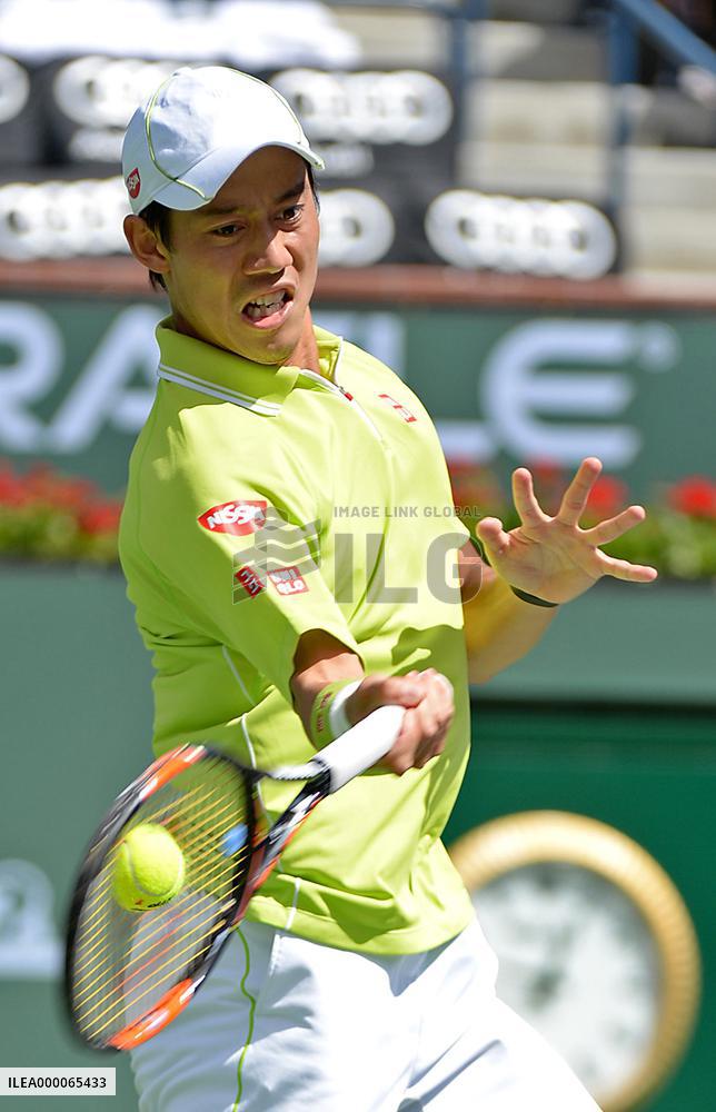 Japan's Nishikori wins 2nd-round match at BNP Paribas tennis