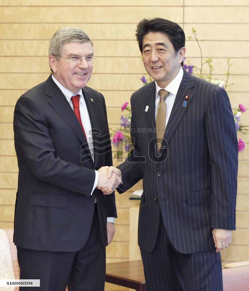 PM Abe meets IOC chief Bach in Tokyo