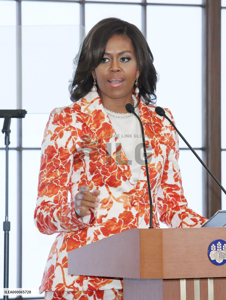 U.S first lady highlights cooperation with Japan on girls' education