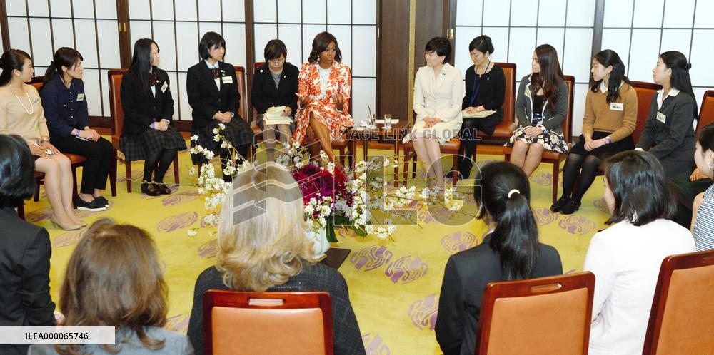 U.S first lady highlights cooperation with Japan on girls' education