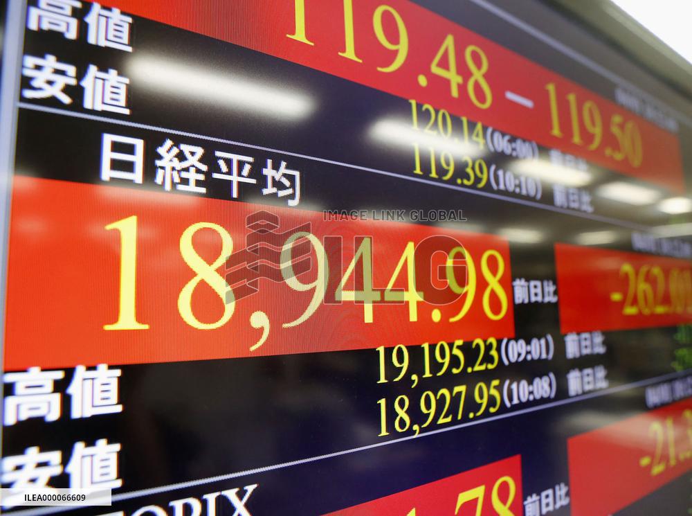 Tokyo stocks fall on weak BOJ survey result