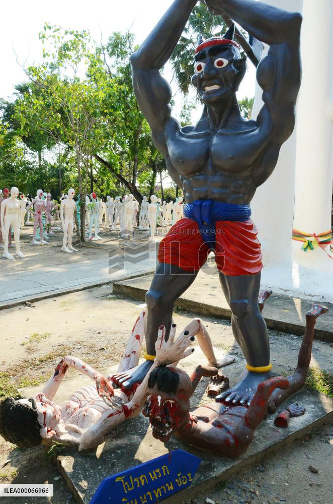 "Hell temple" in Thailand, popular tourist spot
