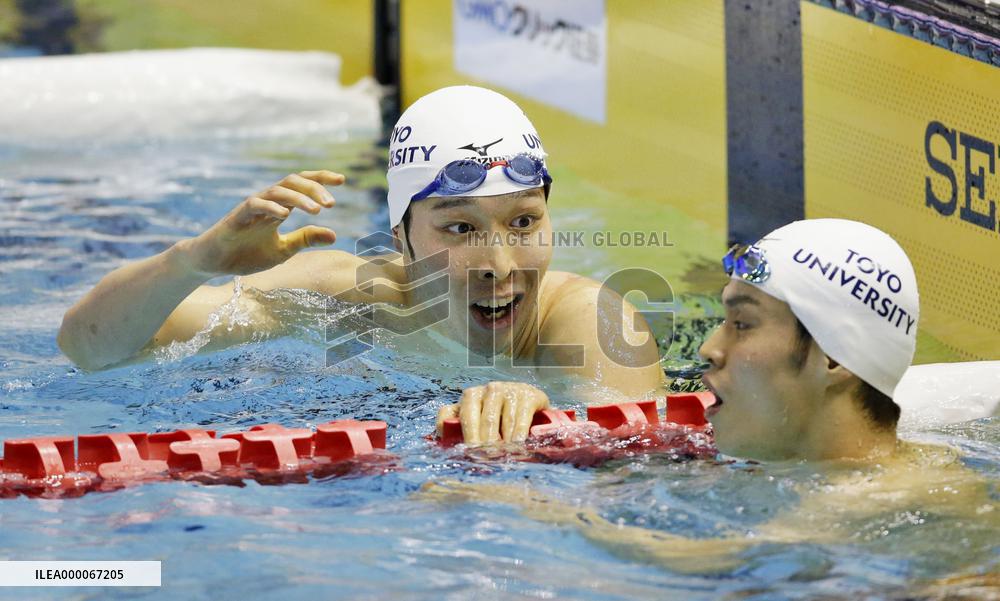 Hagino wins men's 200-meter freestyle swimming