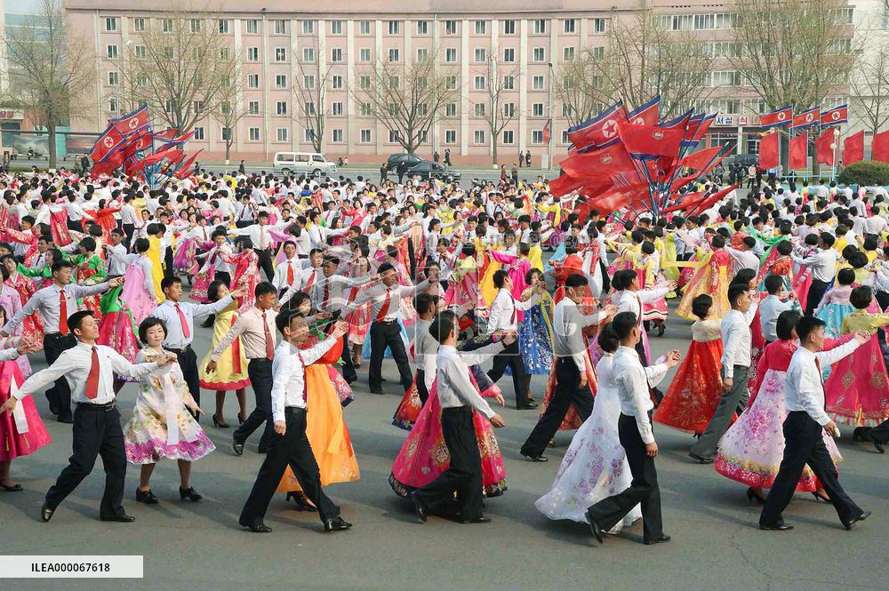 N. Korea marks founder's birthday in jovial mood