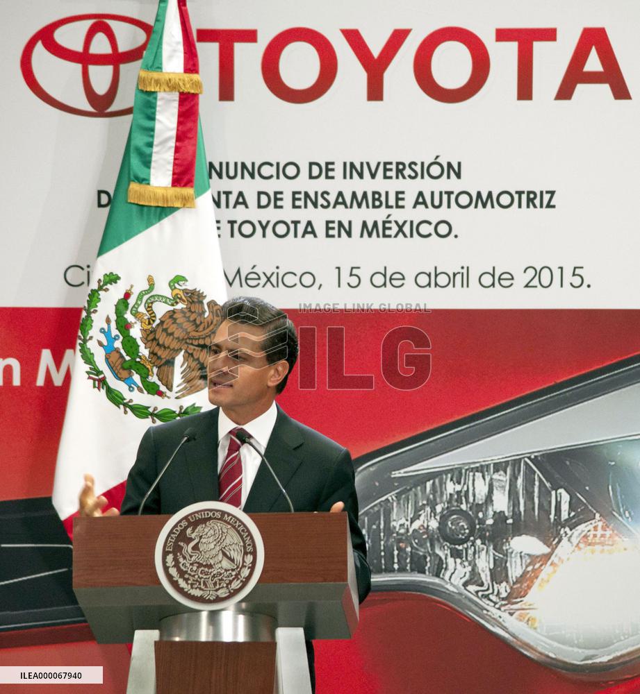 Mexican president talks about Toyota's plan to build new plant